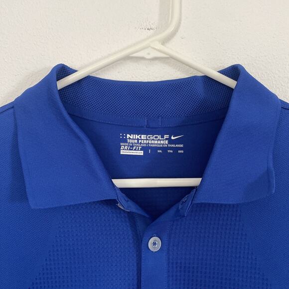Nike Golf Tour Performance Dri-Fit Polo Shirt Blue-2XL-Kendrick Course-NWOT - Picture 2 of 10